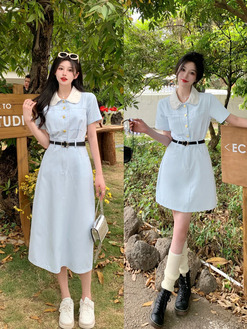 Women's dress plus size summer new Korean version all-match mid-length slim doll collar thin dress dress for women
Women's dress plus size summer new Korean version all-match mid-length slim doll collar thin dress dress for women