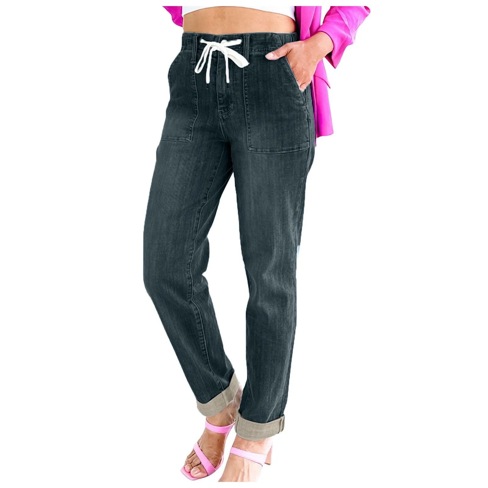 2023 Ladies Pull-On Drawstring Joggers Casual Jeans For Women Casual Straight Pants pantalones de mujer calça feminina 여성가을옷
2023 Ladies Pull-On Drawstring Joggers Casual Jeans For Women Casual Straight Pants pantalones de mujer calça feminina 여성가을옷