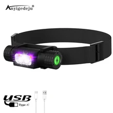UV XM-L2 LED Mini Headlamp High Power White Purple Headlight Type-C 18650 chargeable Head Torch Camping Hunting Flashlight Lamp 
UV XM-L2 LED Mini Headlamp High Power White Purple Headlight Type-C 18650 chargeable Head Torch Camping Hunting Flashlight Lamp