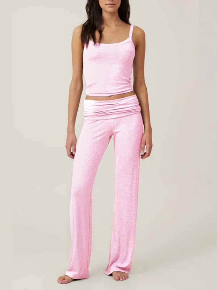 Y2k Flare Pants 2 Piece Set for Women Sleeveless Tank Top Low Rise Straight Wide Leg Pants Slim Casual Sexy Matching Outfits
Y2k Flare Pants 2 Piece Set for Women Sleeveless Tank Top Low Rise Straight Wide Leg Pants Slim Casual Sexy Matching Outfits