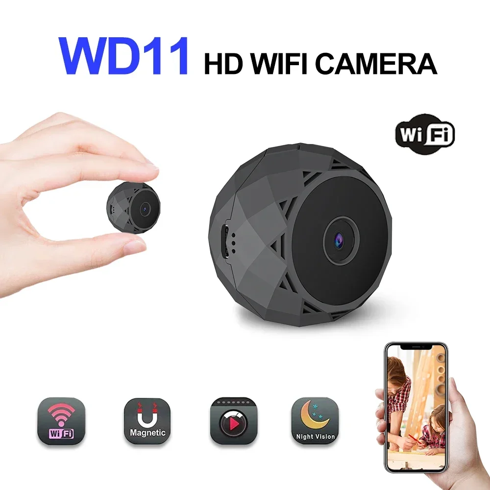 WD11 мини-камера WiFi камера 1080p HD ночная версия микро диктофон беспроводные мини-видеокамеры видеонаблюдения IP-камеры
WD11 мини-камера WiFi камера 1080p HD ночная версия микро диктофон беспроводные мини-видеокамеры видеонаблюдения IP-камеры