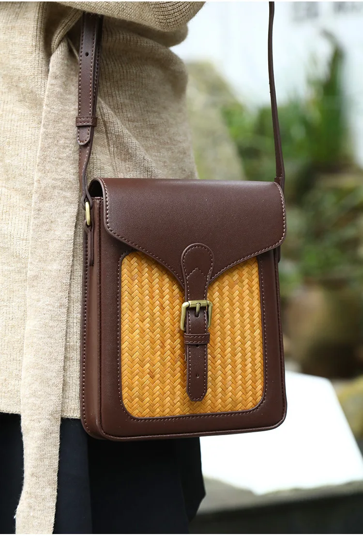 Luxury Bamboo Handle Genuine Leather Bag 14 S102e431b81c04ae1b524b94f29fc61c4H