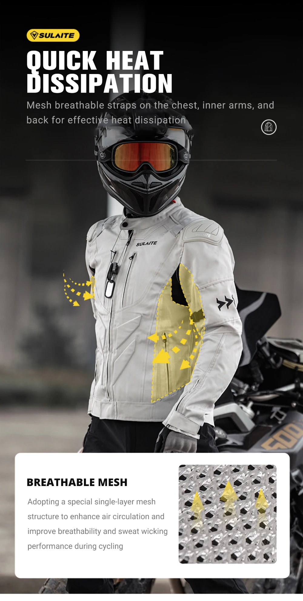 Summer Breathable Mesh Motorcycle Jacket Reflective Motorcycle Riding Clothes Built-in Detachable Protective Gear Racing Suit Summer Breathable Mesh Motorcycle Jacket Reflective Motorcycle Riding Clothes Built-in Detachable Protective Gear Racing Suit