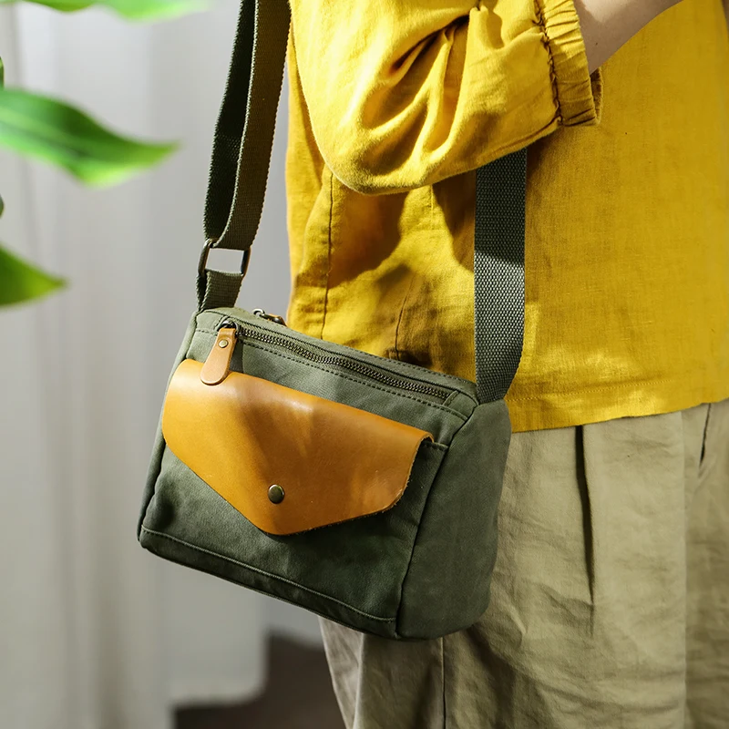 Women Casual Canvas Shoulder Bag Ladies Exterior Pockets Crossbody Bags Solid Thick Canvas Leather Purses and Shoulder For Girls
Women Casual Canvas Shoulder Bag Ladies Exterior Pockets Crossbody Bags Solid Thick Canvas Leather Purses and Shoulder For Girls