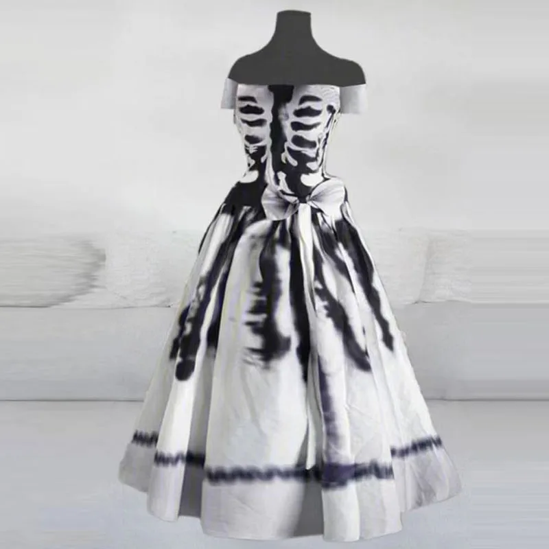 Halloween Women's Skull Funny Printed Party Dress Female O Neck Streetwear Long Dress Lady Sleeveless Slim-Fit Belt A Line Dress
Halloween Women's Skull Funny Printed Party Dress Female O Neck Streetwear Long Dress Lady Sleeveless Slim-Fit Belt A Line Dress