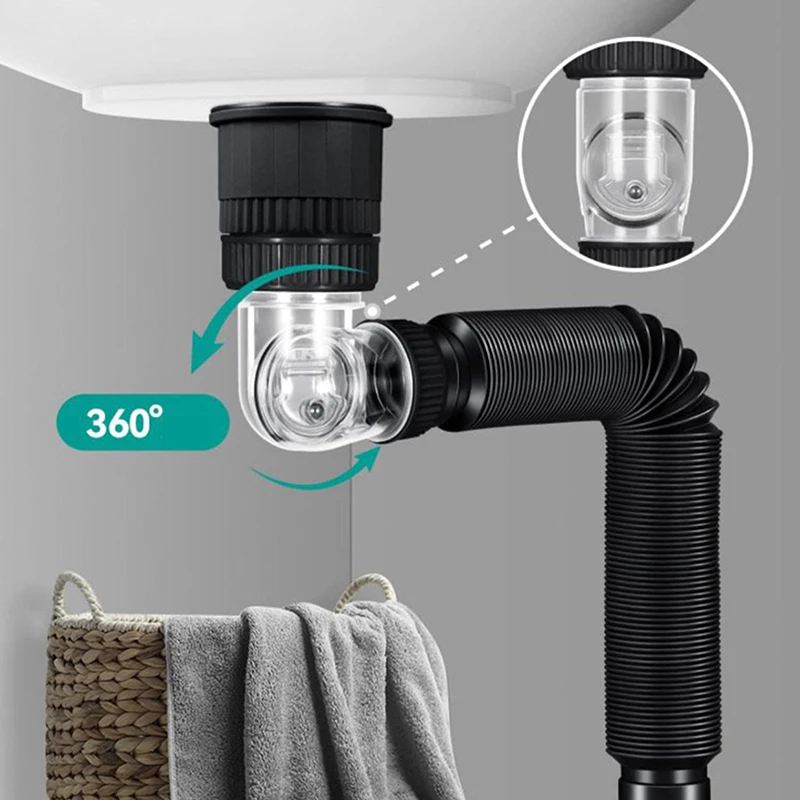Bathroom Sink Drain Pipe Set Expandable Deodorization Washbasin Drainage Water Hose Rotate Kitchen Sink Anti-Blocking Sewer Tube 
Bathroom Sink Drain Pipe Set Expandable Deodorization Washbasin Drainage Water Hose Rotate Kitchen Sink Anti-Blocking Sewer Tube