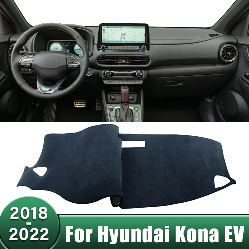 

Car Dashboard Cover Avoid Light Pad Sun Shade Mats Anti-UV Protector Accessory For Hyundai Kona EV 2017 2018 2019 2020 2021 2022