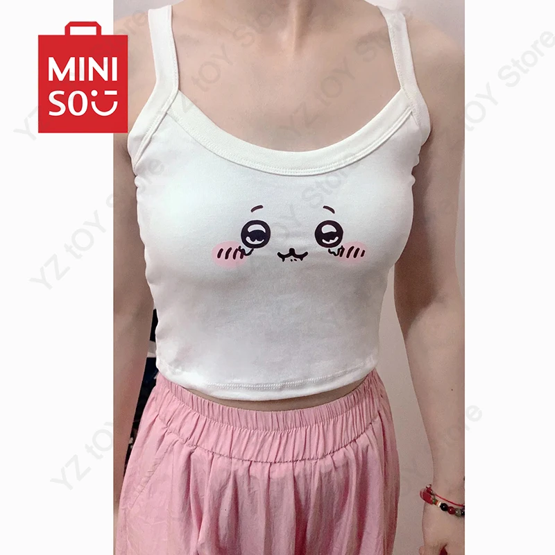 Chiikawa Vest Kawaii MINISO Cute Hachiware Toys Anime Original Design Sweet Girls New Summer Fashion Tank Top with Chest Pads
Chiikawa Vest Kawaii MINISO Cute Hachiware Toys Anime Original Design Sweet Girls New Summer Fashion Tank Top with Chest Pads