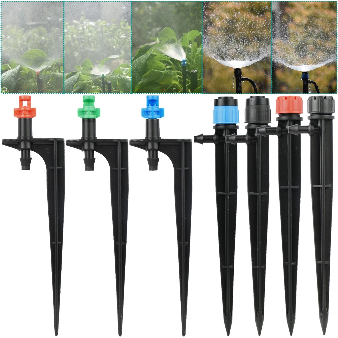 

KESLA 15PCS Garden Watering Drip Irrigation Sprinkler Misting Nozzle on Stake Dripper Inserting ground fit 4/7mm Hose Greenhouse