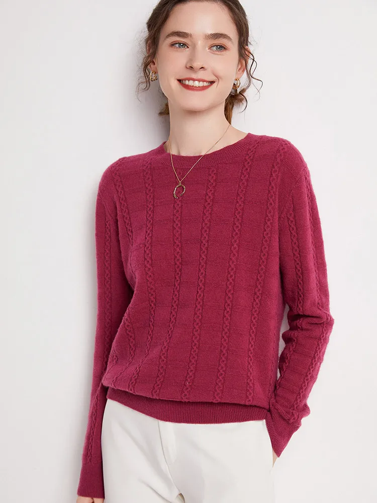 Long Sleeve Autumn Winter Women Sweater 100% Merino Wool Round Neck Cashmere Knitted Pullover Twisted Female Clothing Basic Tops
Long Sleeve Autumn Winter Women Sweater 100% Merino Wool Round Neck Cashmere Knitted Pullover Twisted Female Clothing Basic Tops