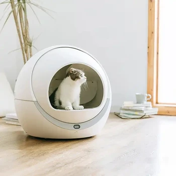 Automatic Smart Cat Litter Box Self Cleaning Cat Sandbox Closed Tray Toilet Rotary Training Detachable Bedpan Areneros Gato Pet