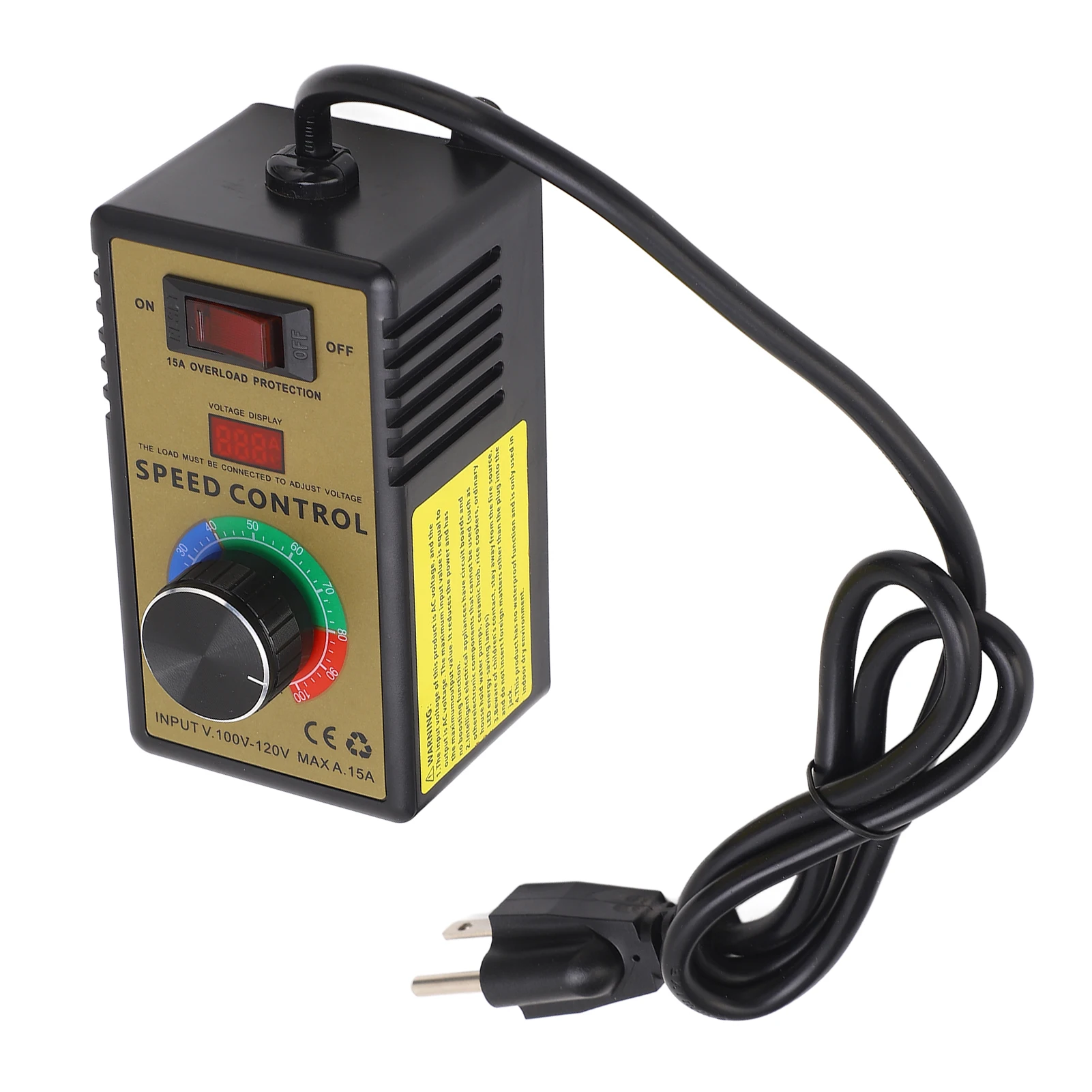 Motor Speed Regulator Motor Fan Controller Stepless Speed Control Switch 15A Overload Protection US Plug AC100‑120V
Motor Speed Regulator Motor Fan Controller Stepless Speed Control Switch 15A Overload Protection US Plug AC100‑120V