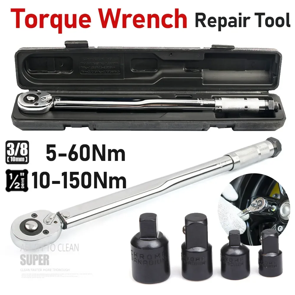 

Ratchet Torque Wrench Square Drive 5-60N.m Reversible Ratchet Key 3/8 Inch Adjustable Torque Spanner Precise Preset Hand Tool