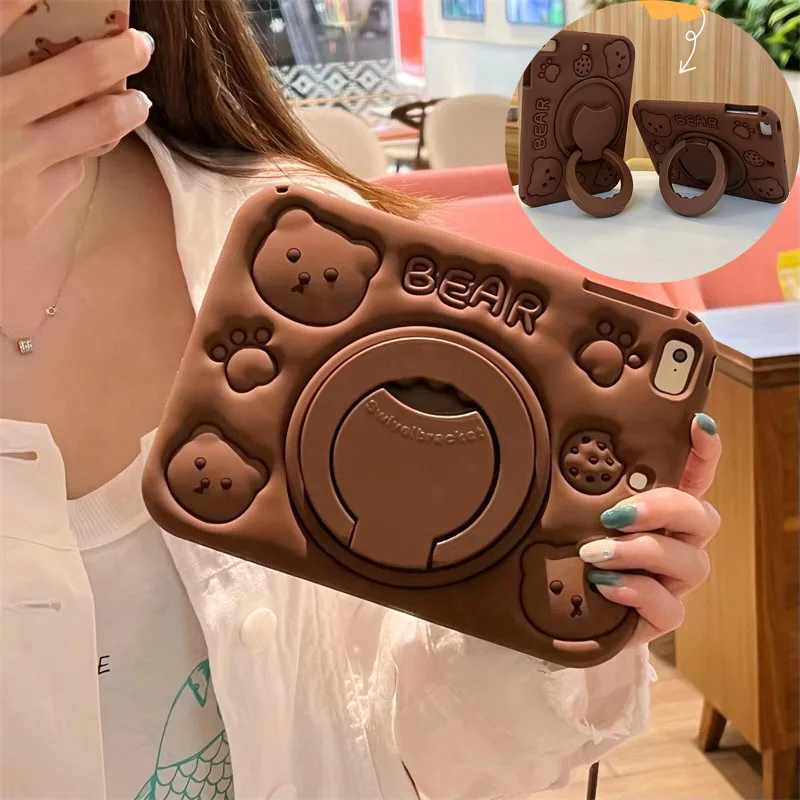 Chocolate Bear Stand Tablet Case for iPad Mini 6 Air 1 2 3 4 5 Capa 10.5 10.9 10.2 Pro 11 9.7 Kids Cover Soft Silicone Funda
Chocolate Bear Stand Tablet Case for iPad Mini 6 Air 1 2 3 4 5 Capa 10.5 10.9 10.2 Pro 11 9.7 Kids Cover Soft Silicone Funda
