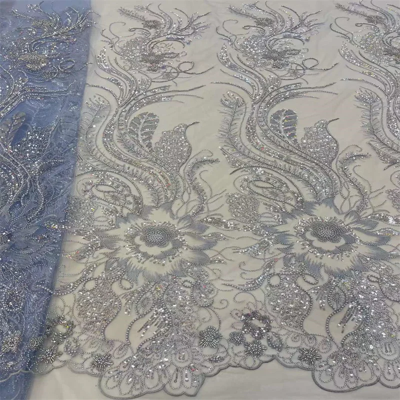 Handmade Heavy Beaded Lace Fabric Sequins Embroidery Tulle Net African Lace Fabrics for Wedding Dresses RJW-986
Handmade Heavy Beaded Lace Fabric Sequins Embroidery Tulle Net African Lace Fabrics for Wedding Dresses RJW-986