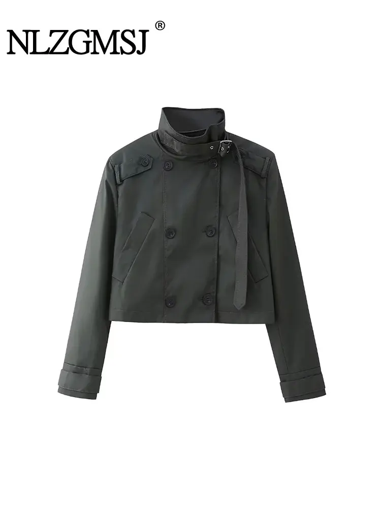 Nlzgmsj TRAF 2023 New Autumn Winter Retro Hight Neck Solid color double breasted Short trench Coat Streets Cool Women Jacket
Nlzgmsj TRAF 2023 New Autumn Winter Retro Hight Neck Solid color double breasted Short trench Coat Streets Cool Women Jacket
