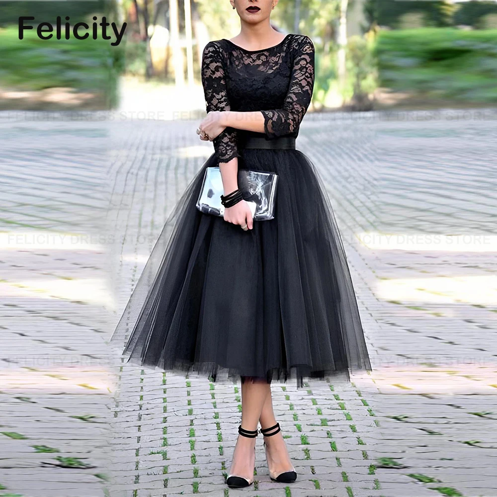 Gorgeous Wedding Guest Dresses A-Line Scoop Mother of the Bride Dress 2023 Lace Tulle Pleated Belt Tea-Length Party Evening Gown
Gorgeous Wedding Guest Dresses A-Line Scoop Mother of the Bride Dress 2023 Lace Tulle Pleated Belt Tea-Length Party Evening Gown