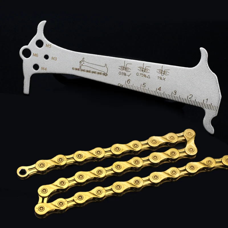 

MTB Bike Chain Wear Indicator Ruler Bicycle Chains Gauge Measurement Checker Cycling Repair Tool Stainless Steel Screw Diameter