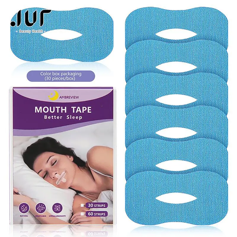 

10/30PC Anti-Snoring Mouth Sticker Children Adult Night Sleep Lip Nose Breathing Improving Patch Mouth Correction Orthosis Tape