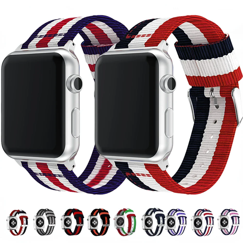 

Nylon Loop Strap For Apple Watch Band 8 7 45mm 41mm Ultra 49mm Replaceable Bracelet iWatch Series 6 5 4 3 SE 44mm 40mm 42mm 38mm