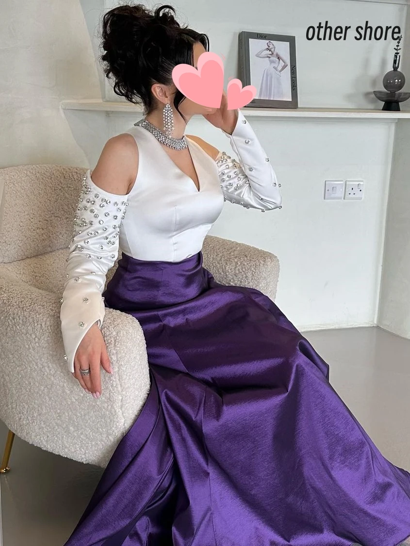 

Other Shore Elegant Vintage Sweet Sexy Ivory Purple Crystal Spring Customize Formal Occasion Prom Dress Evening Party Gowns