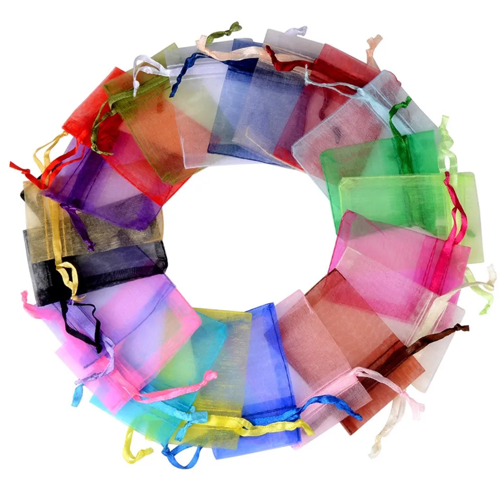 100pcs Organza Bags 5x7/7x9/9x12/10x15/13x18cm Jewelry Gift Bag Wedding Present Favors Decoration Drawable Packing Sweet Pouches
100pcs Organza Bags 5x7/7x9/9x12/10x15/13x18cm Jewelry Gift Bag Wedding Present Favors Decoration Drawable Packing Sweet Pouches