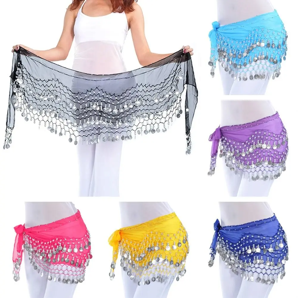 

Thailand/India/Arab Dancer Skirt Women Sexy Belly Dance Hip Scarf Wrap Belt Dancer Skirt Female Show Costumes Sequins Tassels