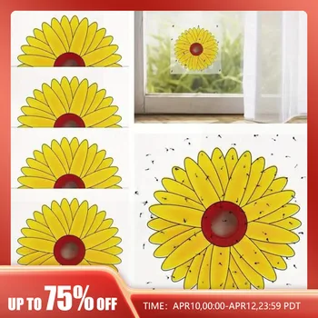 창문 플라이 트랩, 해바라기 플라이 스티커, 실내 곤충 트랩, 실내 주방 식물, 나무, 파리 해충 방제, 20 개 상품 이미지