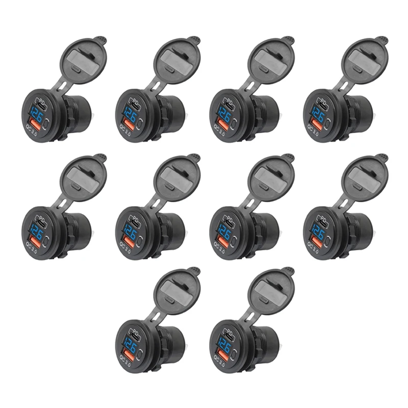 10X 12V-24V 48W USB Outlet Waterproof Charger Socket PD And QC3.0 USB Port With LED Voltage For Car Truck Golf Cart Blue
10X 12V-24V 48W USB Outlet Waterproof Charger Socket PD And QC3.0 USB Port With LED Voltage For Car Truck Golf Cart Blue
