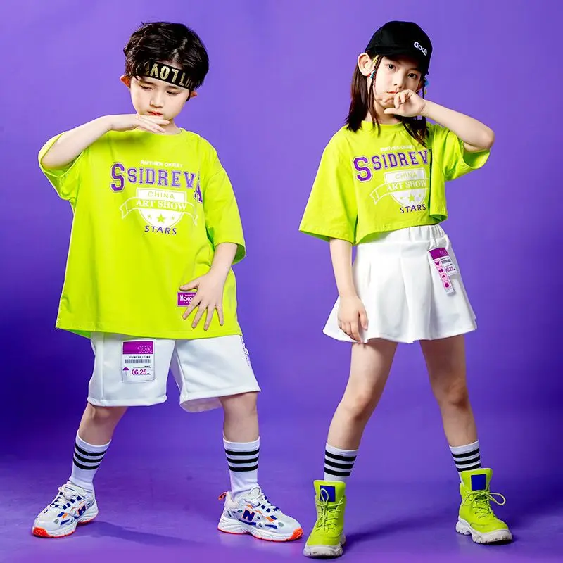 2 PCS Kid Clothing Oversized T Shirt Crop Top Summer Shorts Checkered Skirt Mini for Girls Boys Jazz Dance Costume Set Clothes
2 PCS Kid Clothing Oversized T Shirt Crop Top Summer Shorts Checkered Skirt Mini for Girls Boys Jazz Dance Costume Set Clothes
