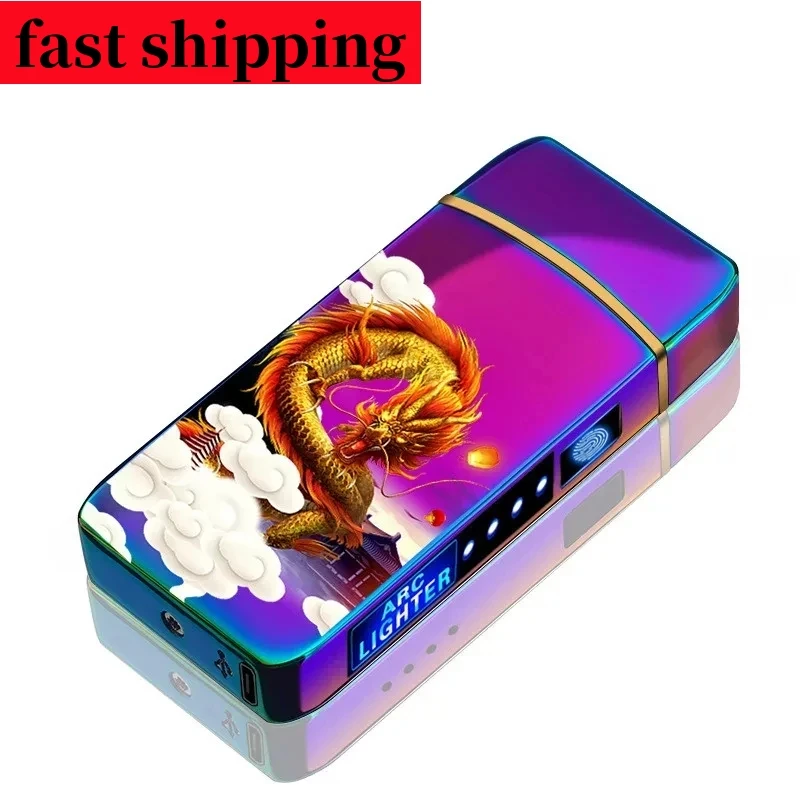 Hot Metal Windproof Flameless Pulse Plasma Charging USB Electric Lighter LED Display Portable Cigar Electric Lighter Men's Gift
Hot Metal Windproof Flameless Pulse Plasma Charging USB Electric Lighter LED Display Portable Cigar Electric Lighter Men's Gift