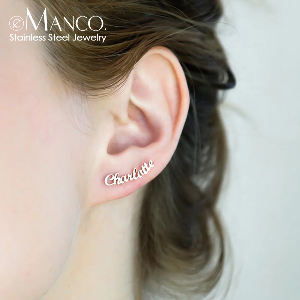 eManco Customized Name Earrings for Women Gold Color Personalized Letter 316L Stainless Steel Stud Earrings Jewelry Gift
eManco Customized Name Earrings for Women Gold Color Personalized Letter 316L Stainless Steel Stud Earrings Jewelry Gift