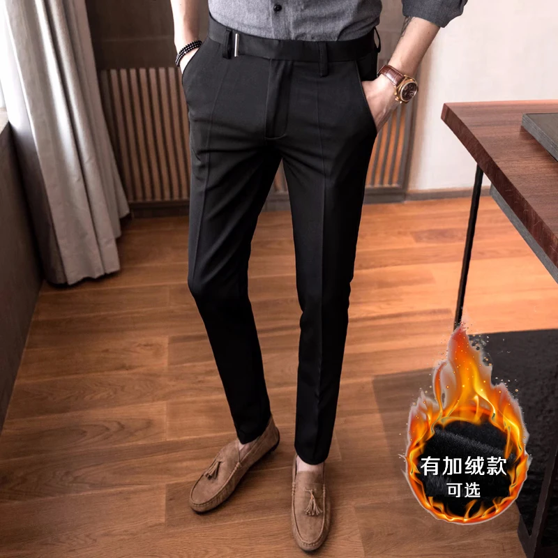 

In autumn and winter leisure suit pants slim business pants droop with small feet and nine straight trousers 47-69# 2590