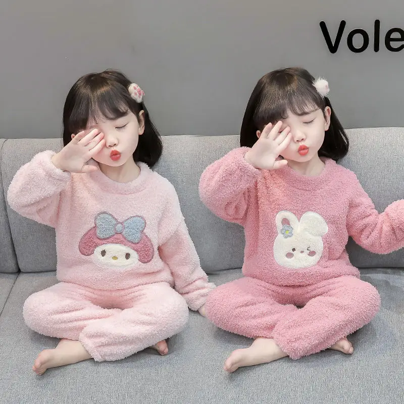Anime Sanrio Pajamas Kawaii My Melody Pochacco Kids Coral Fleece Home Clothes Girls Flannel Pajamas Plush Autumn Winter Warm
Anime Sanrio Pajamas Kawaii My Melody Pochacco Kids Coral Fleece Home Clothes Girls Flannel Pajamas Plush Autumn Winter Warm