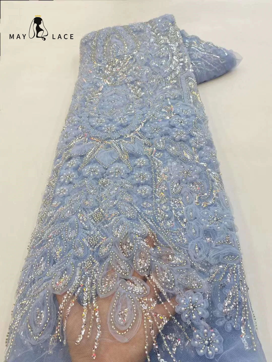 May Lace Latest French Beaded Lace Fabric 5 Yards 2023 High Quality Nigerian Women Dress Sequins Embroidery African Lace Fabric
May Lace Latest French Beaded Lace Fabric 5 Yards 2023 High Quality Nigerian Women Dress Sequins Embroidery African Lace Fabric