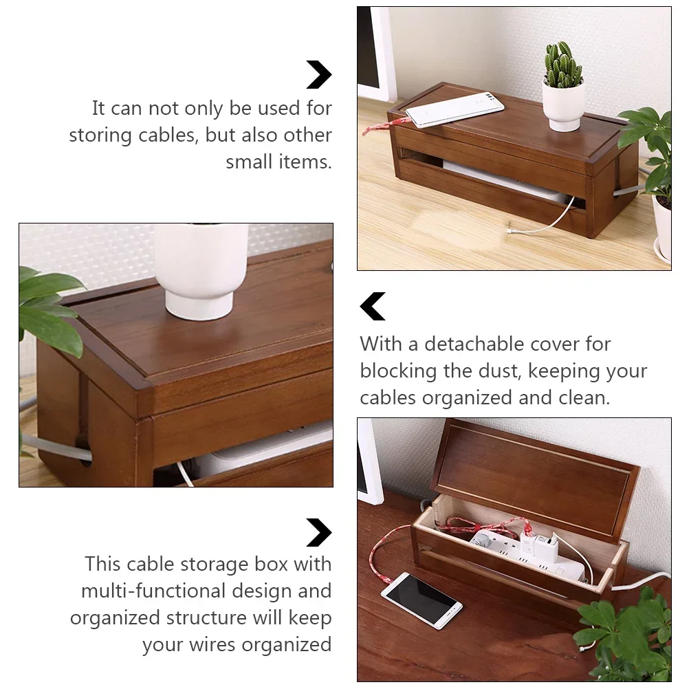 

Box Hub Manager Main Storage Power Case Cable Wood Paulownia Plastic Body Hider Cord Solid Wiring