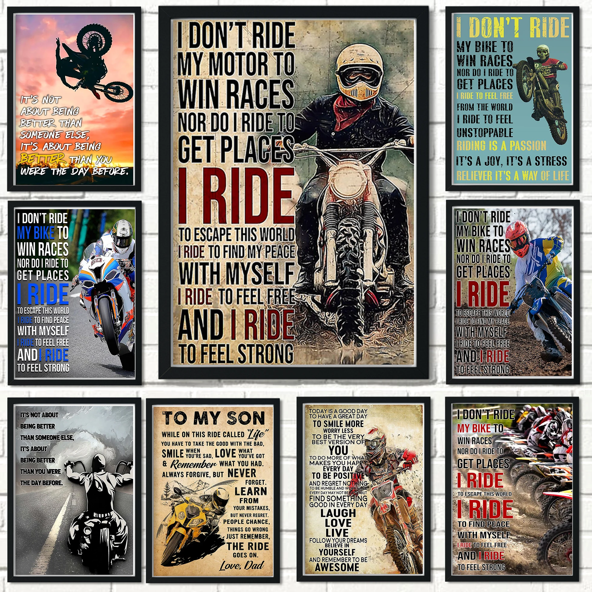 Фото Racer Vintage Motorcycle Poster motocross starting i ride Inspirational Quotes Painting Wall Art Home Kawaii Room Decor Canvas | Отзывы и видеообзор (1005003809063035)