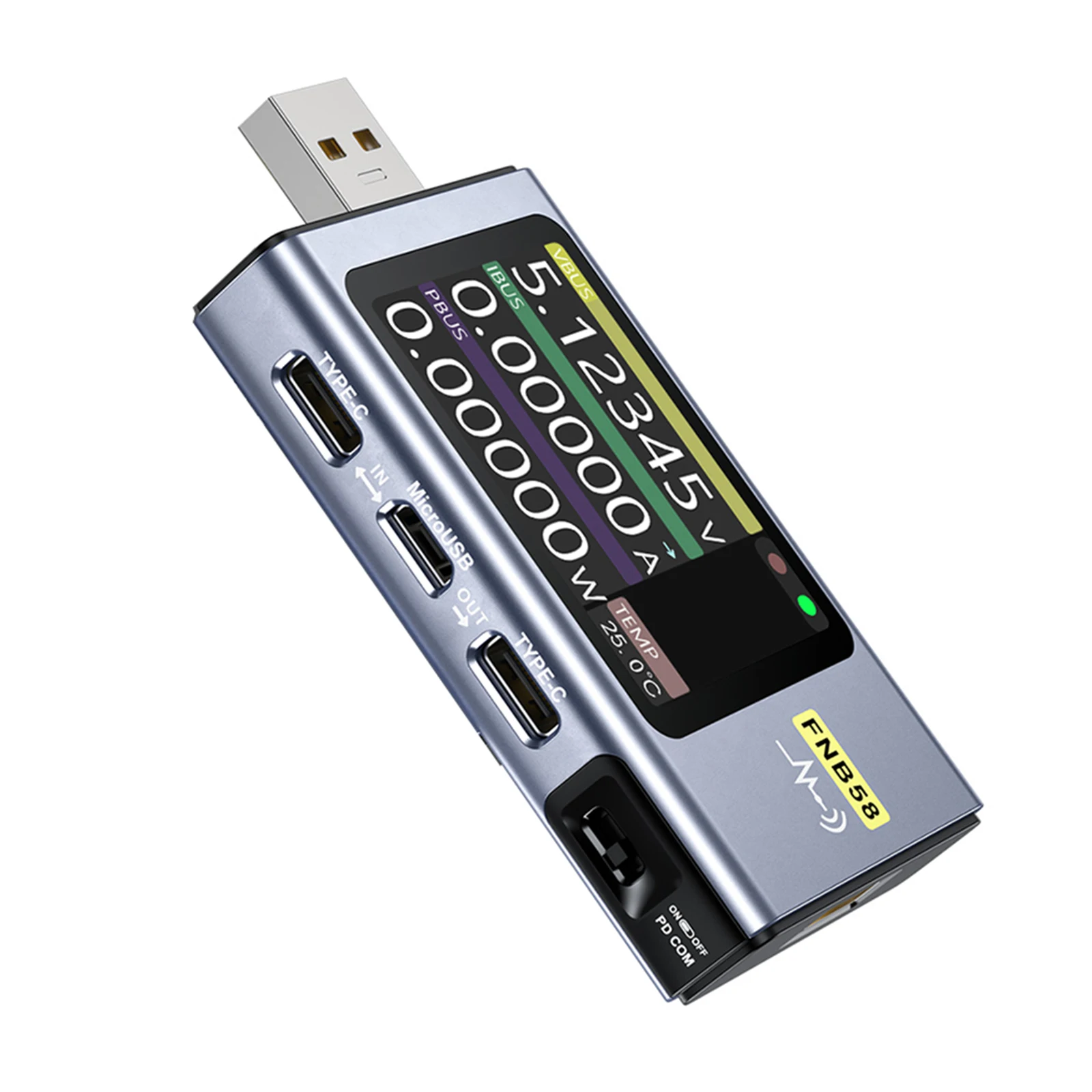 FNB58 USB Voltage and Current Detection Meter Stable and Reliable Performance Built in Battery Capacity Calculation
FNB58 USB Voltage and Current Detection Meter Stable and Reliable Performance Built in Battery Capacity Calculation