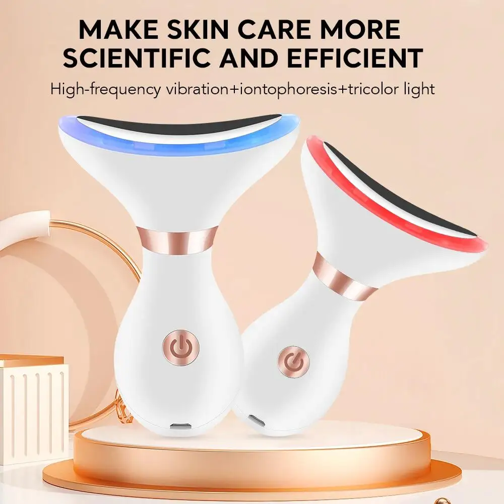 

Microcurrent Face Neck Lift Beauty LED Photon Red Light Therapy Facial Massager Skin Care Anti Wrinkle Double Chin Tightening