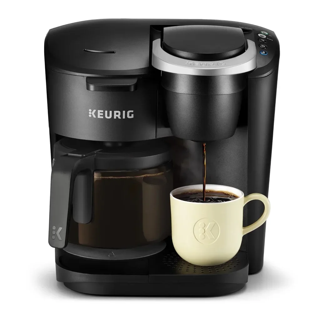 

K-Duo Essentials Black Single-Serve K-Cup Pod Coffee Maker, Black