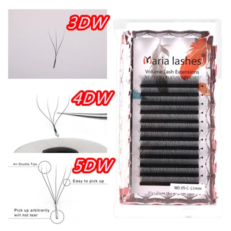 

3D/4D/5D W Shape Lashes YY Premade Fan Lash Extensions 0.07C/D Automatic Flower Natural Soft Light Full Dense Individual Eyelash