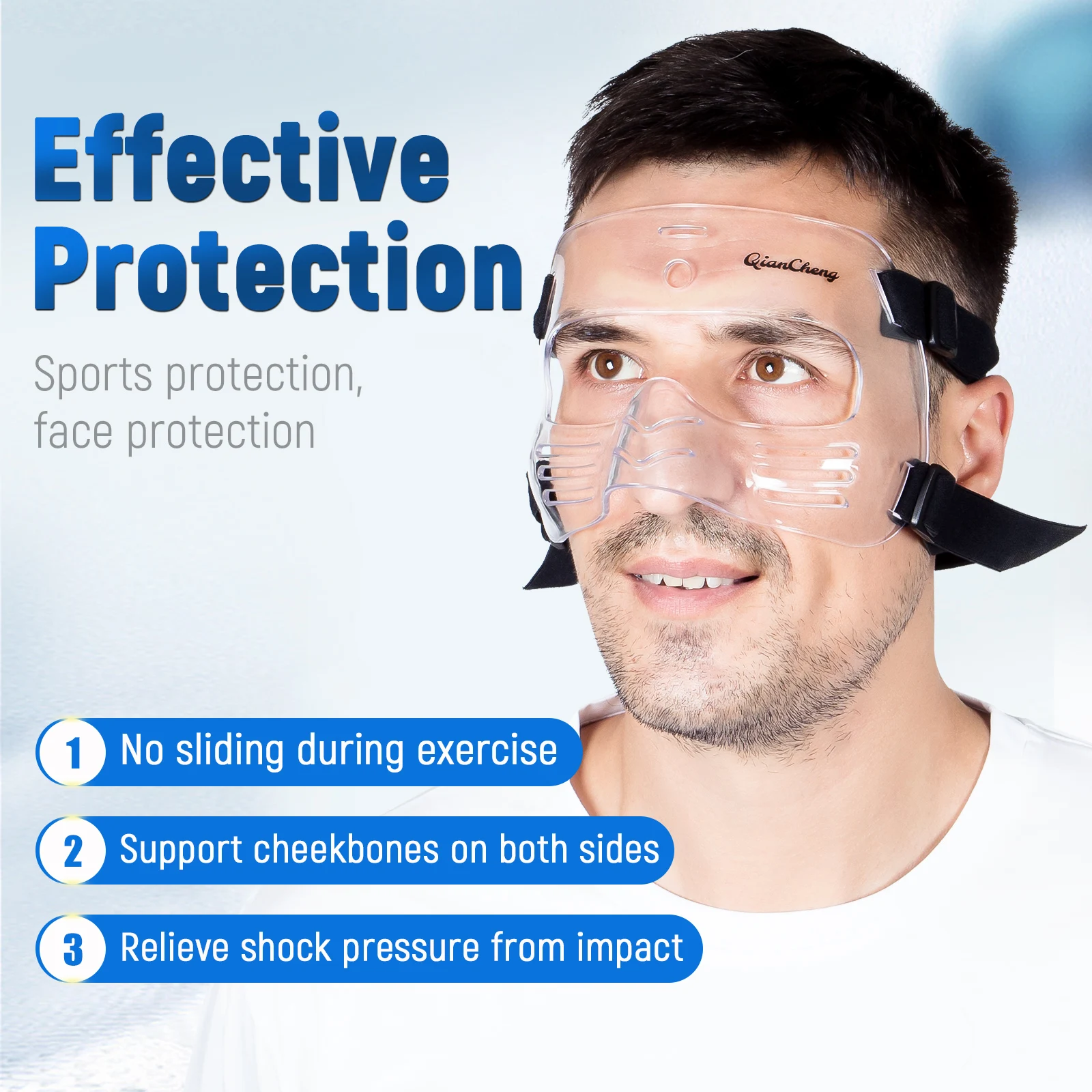 

Qiancheng New Basketball Protective Nasal Mask Face Prevention Cheek Collision Helmet QC-L2