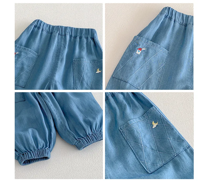 جينز أطفال مطرز برسومات كرتونية لفصلي الربيع والخريف، بنطلون كاجوال للأولاد والبنات، ليجنز طويل عصري بخصر مطاطي جينز أطفال مطرز برسومات كرتونية لفصلي الربيع والخريف، بنطلون كاجوال للأولاد والبنات، ليجنز طويل عصري بخصر مطاطي