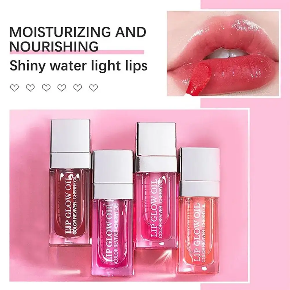 

6ml Moisturizing Lip Gloss Transparent Lip Glow Oil Makeup Lip Liquid Lip Hydrating Glaze Lipstick Plumper Cosmetic Plumpin P6W3