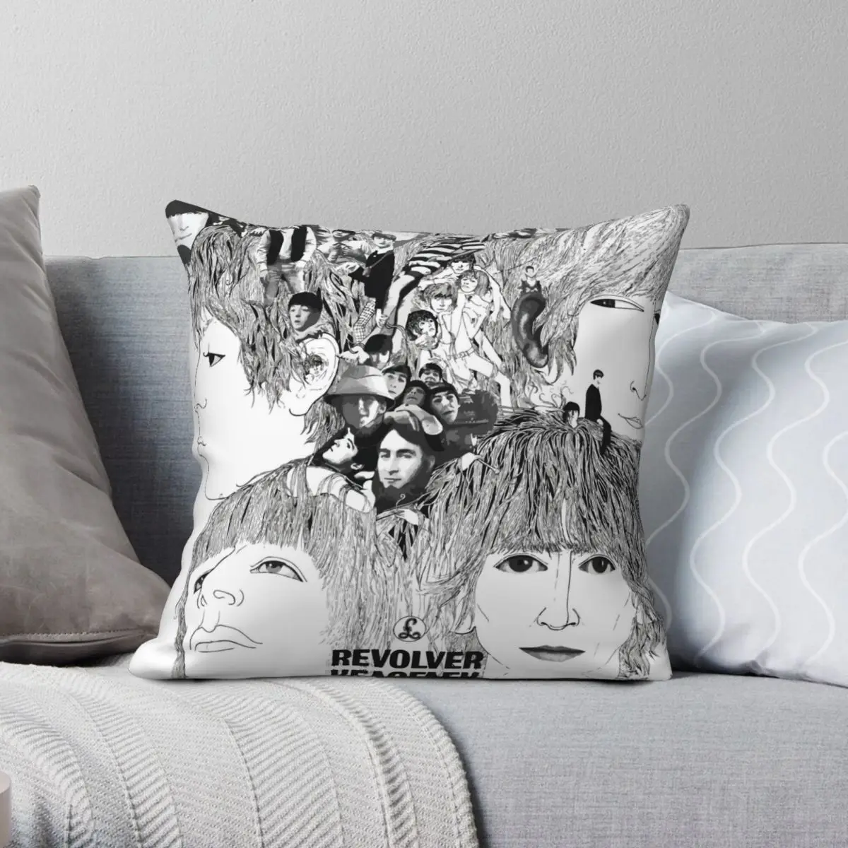 

Classic Revolver Album Cover Pillowcase Polyester Linen Velvet Printed Zip Decorative Pillow Case Bed Cushion Cover 18"