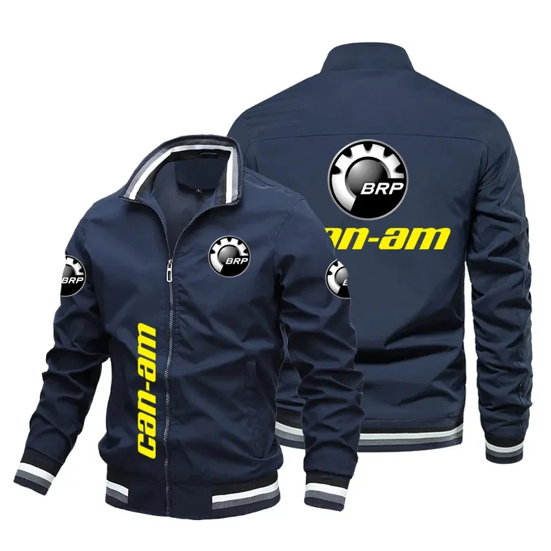 

New Men's Harajuku Street Jacket BRP can - am Logo Printed Zip Jacket Hip-hop Baseball Jacket Men's Windproof Motorcycle Jacket