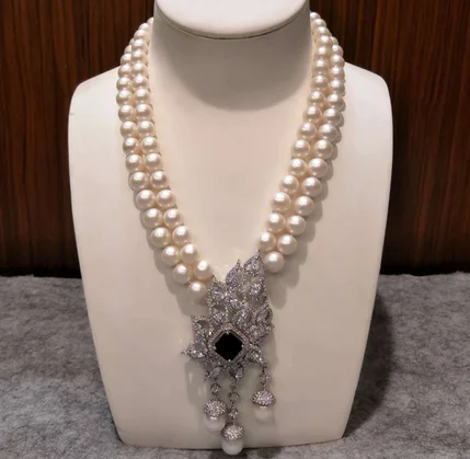 Hot sell fancy 8-9mm nearly circular white natural freshwater pearl multilayer sweater chain necklace fashion jewelry
Hot sell fancy 8-9mm nearly circular white natural freshwater pearl multilayer sweater chain necklace fashion jewelry