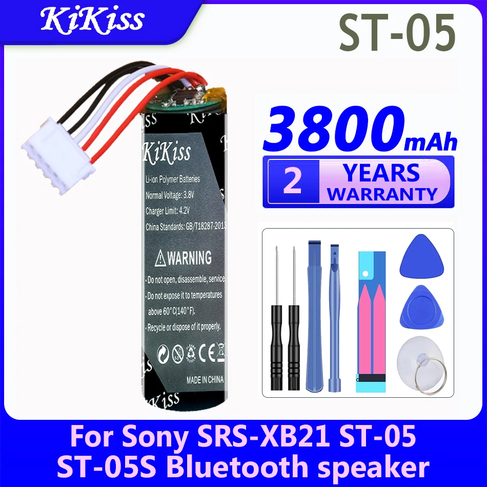 

3800mAh KiKiss Powerful Battery ST05 ST 05 for Sony SRS-XB21 ST-05 ST-05S Bluetooth Speaker