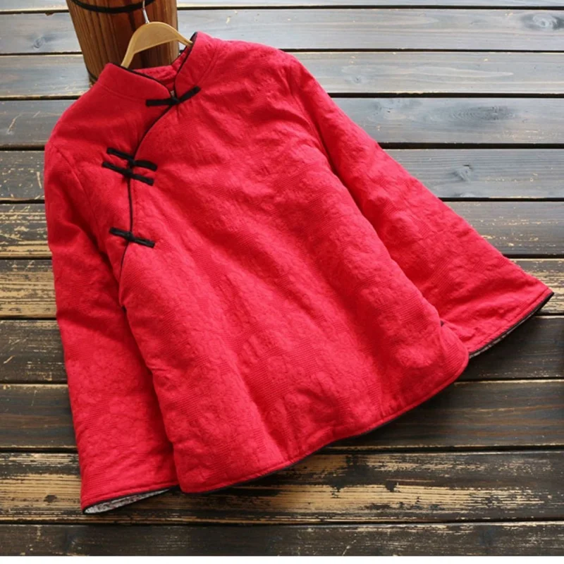 Чонсам маленький Хлопковый жакет в китайском стиле Хлопковый жакет с воротником-стойкой костюм Тан короткий художественный чайный костюм Топ чонсам