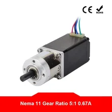 5:1 Planetary Gearbox Nema 11 Gear Stepper Motor 0.67A for DIY CNC Robot 3D Printer
5:1 Planetary Gearbox Nema 11 Gear Stepper Motor 0.67A for DIY CNC Robot 3D Printer